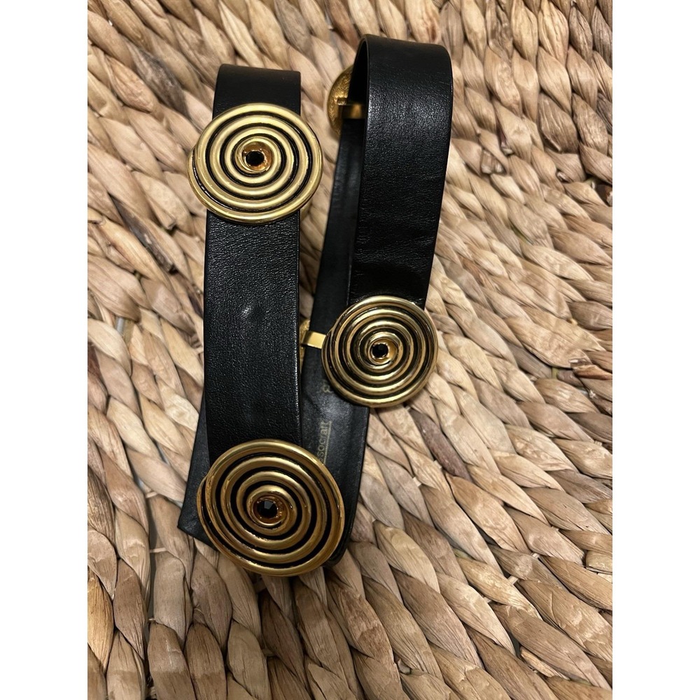 vintage accessocraft nyc Gold Medallion Belt 70's Vintage Glove Leather 32 1/4" - Picture 6 of 10
